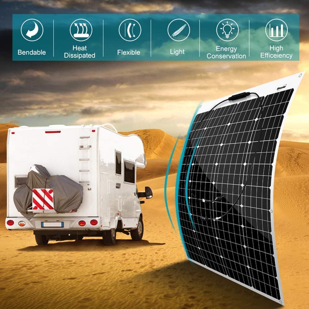 Giosolar 220W Wind Solar Kit Hybrid System: 100W Wind Turbine Generator + 120W Monocrystalline Flexible Solar Panel + Wind Controller + Solar Charge Regulator + Cables