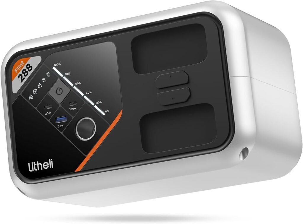 Litheli 288 Series Portable Power Station 139Wh Camping Lithium Battery Solar Generator, 300W AC/100W USB-C Outlets, 0-95% in 50Min, Power Bank(Solar Panel Optional) for Home Outdoor Emergency RV Van