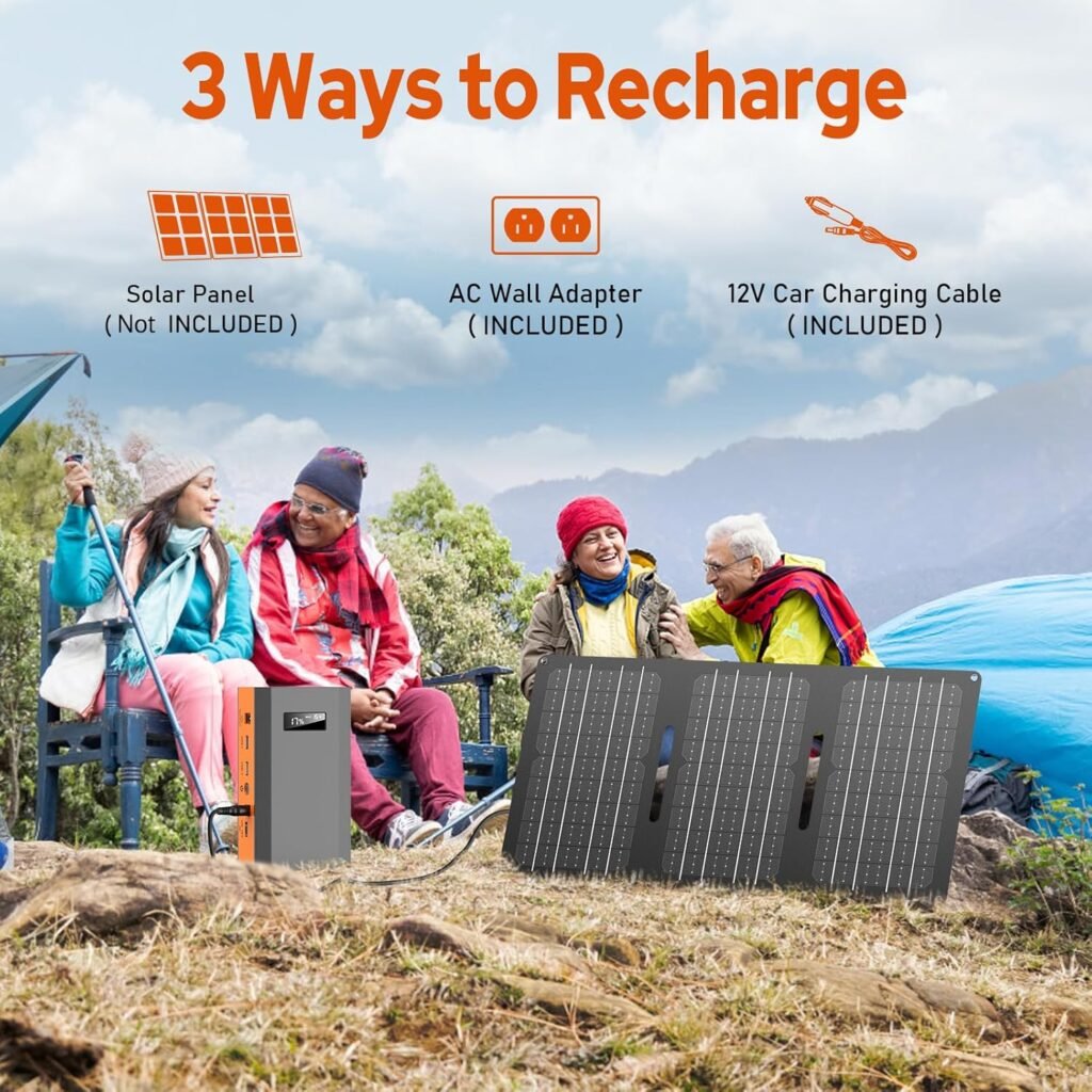 ZeroKor Portable Solar Generator 300W, Portable Power Bank 65W with 40W Panel Included with DC AC Outlet for Home Use, RV, Outdoor Camping Adventure