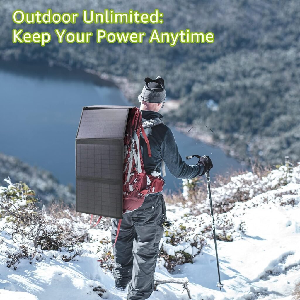 ZeroKor Portable Solar Generator 300W, Portable Power Bank 65W with 40W Panel Included with DC AC Outlet for Home Use, RV, Outdoor Camping Adventure