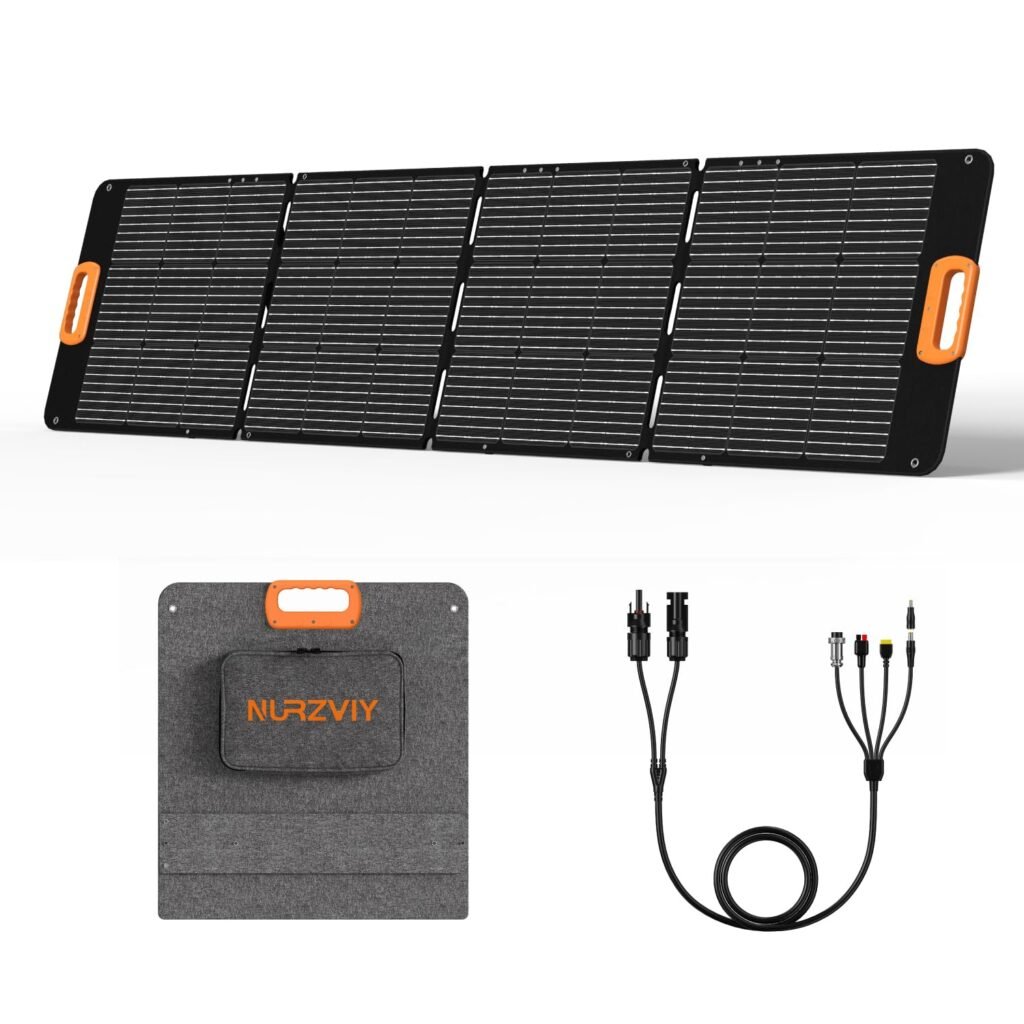 200 Watt Portable Solar Panel for Power Station, Waterproof Foldable Solar Cell Solar Charger for RV, Camping, Off Grid Living