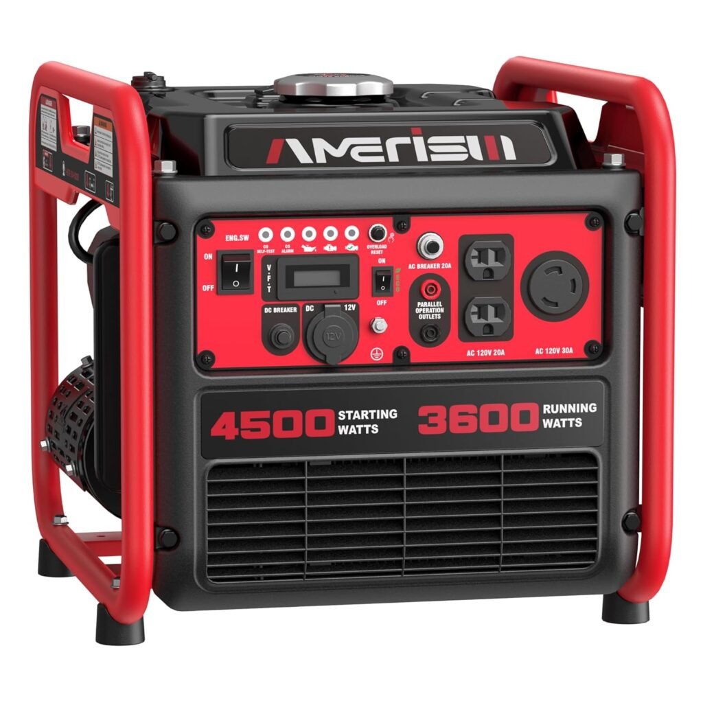 4500W Gas-Powered Inverter Generator, CO-Sensor, Lightweight, Quiet EPA Compliant for Home, Emergency Backup, Camping, Tailgating, 2025 Version
