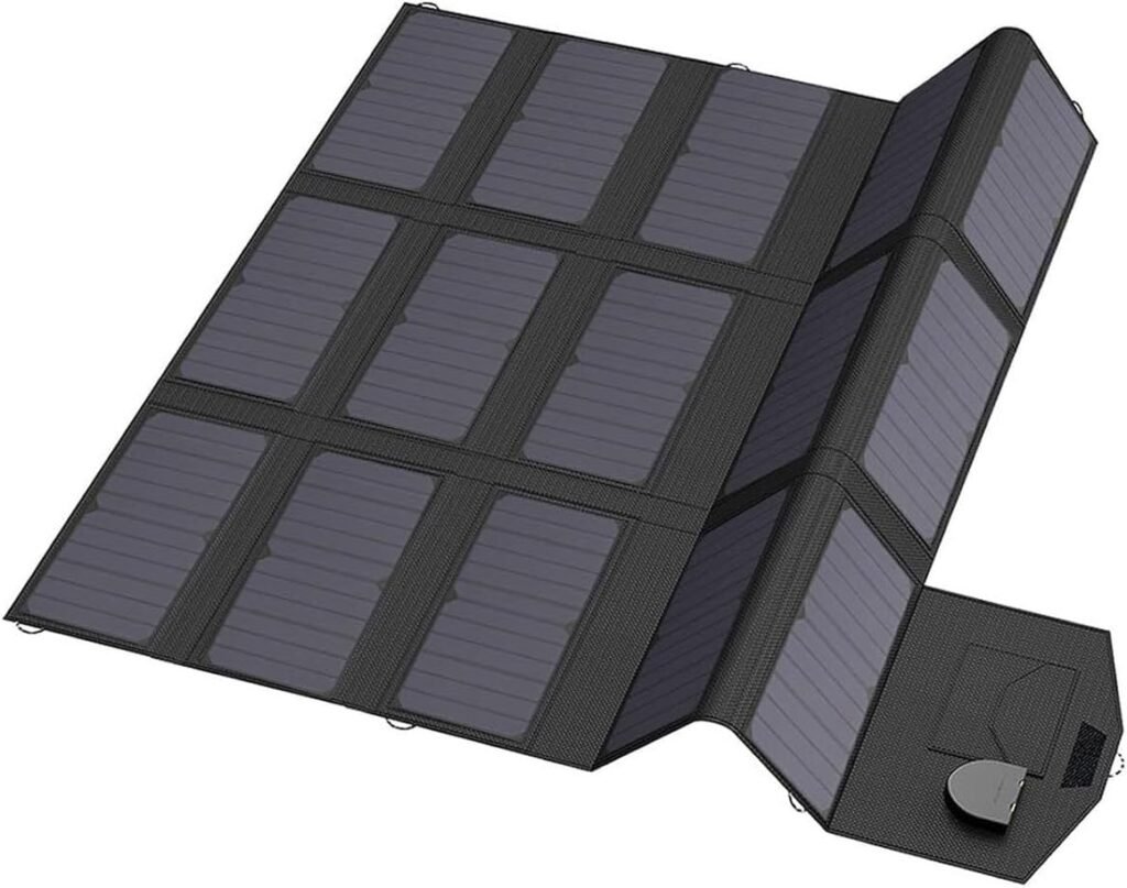 ALLPOWERS 100W Folding Solar Panel Charger with 5 Output outlets, Portable Solar Panel 18v 100 watts for Camping RV House Solar Generator