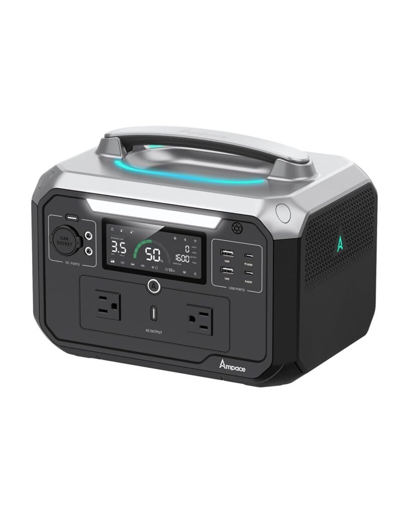 Andes 600 Pro Portable Power Station, 584Wh LiFePO4 Hybrid Battery Backup, [1 Hour 80%] Fast Charging, 600W SiCPrime Solar Generator for Outdoor Camping, RVs, Home Use (Solar Panel Optional)