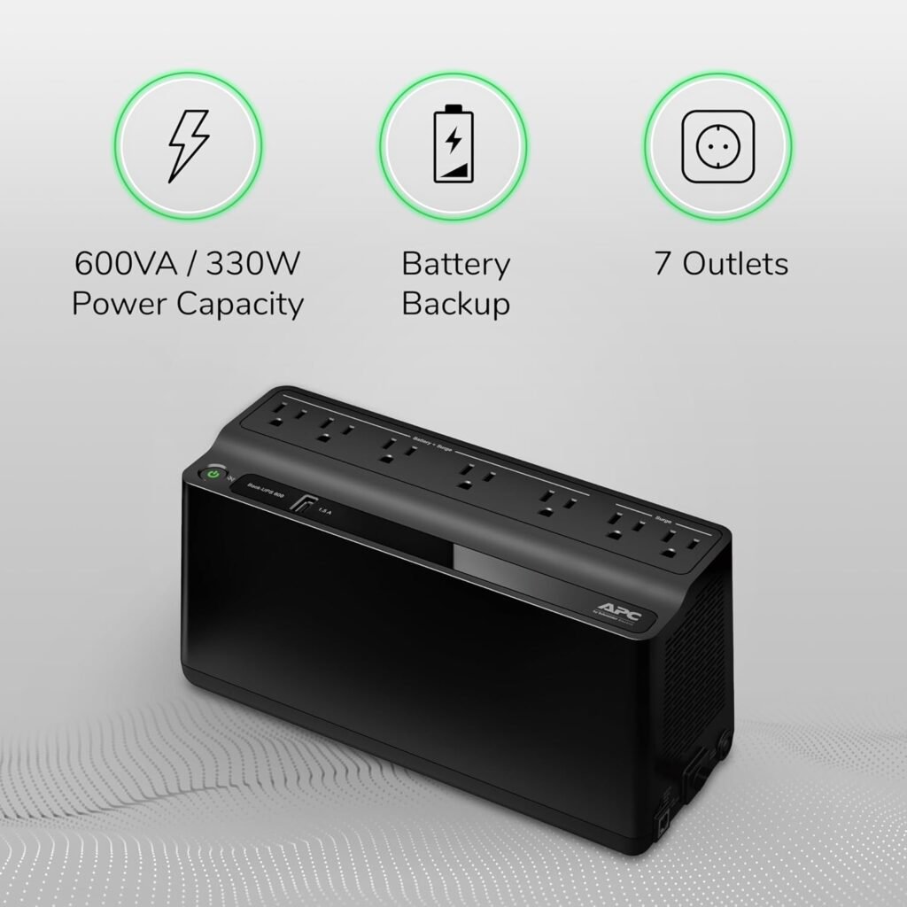 APC UPS and Solar Generator Power Bundle, 600VA UPS for the home/office; and 330W Portable Power Station for off-grid living (BE600M1, PPS330)