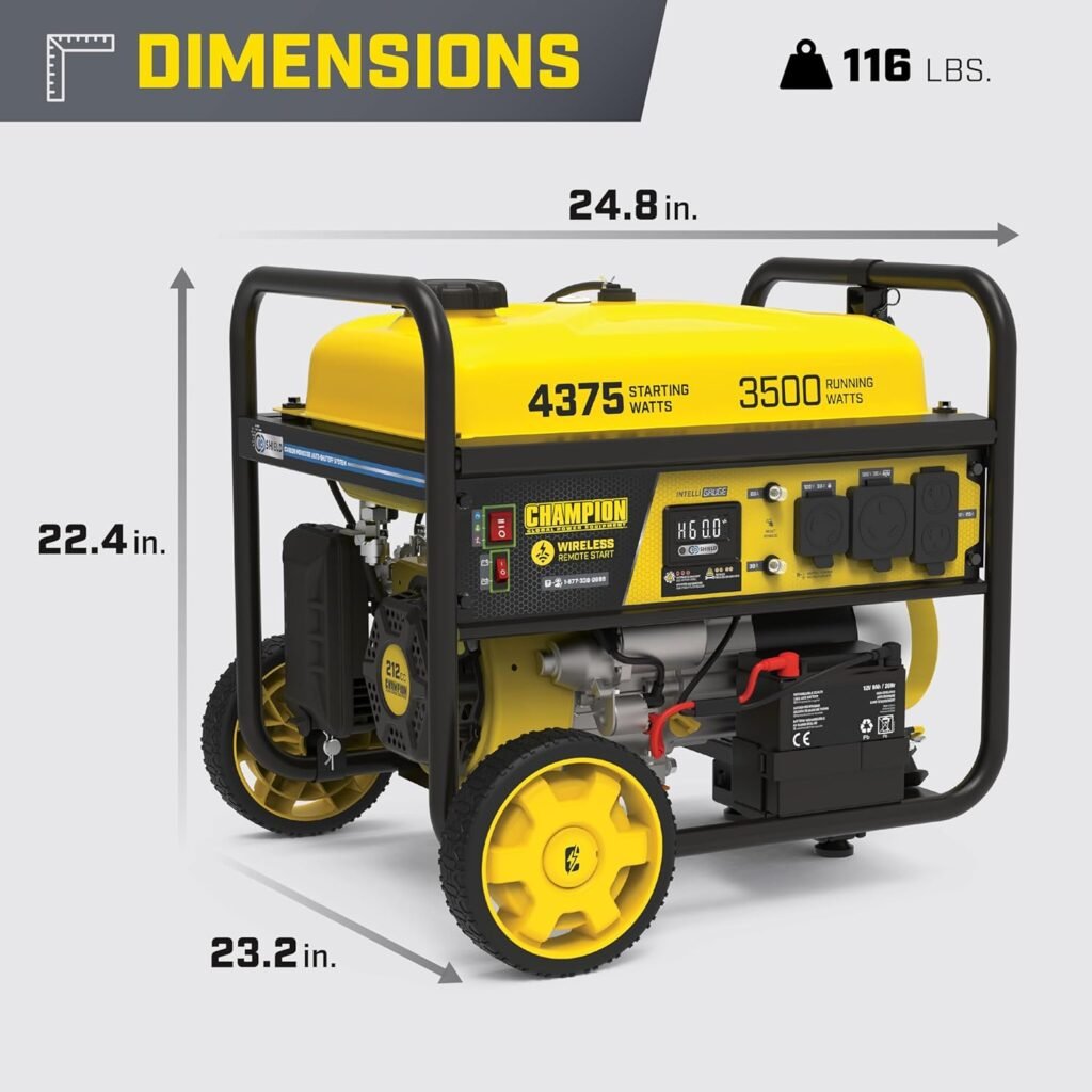 Champion Power Equipment 4375-Watt Wireless Remote Start RV Ready Portable Generator with CO Shield®