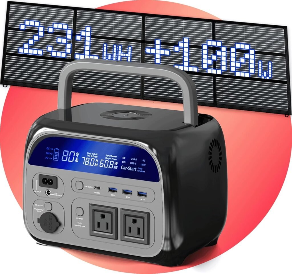 CTOLITY AC 500W Portable Power Station - 481Wh LiFePO4 Battery, 10 LB Solar Generator for Camping, Off-Grid Power Supply, and Emergency Backup (AP500x100W)