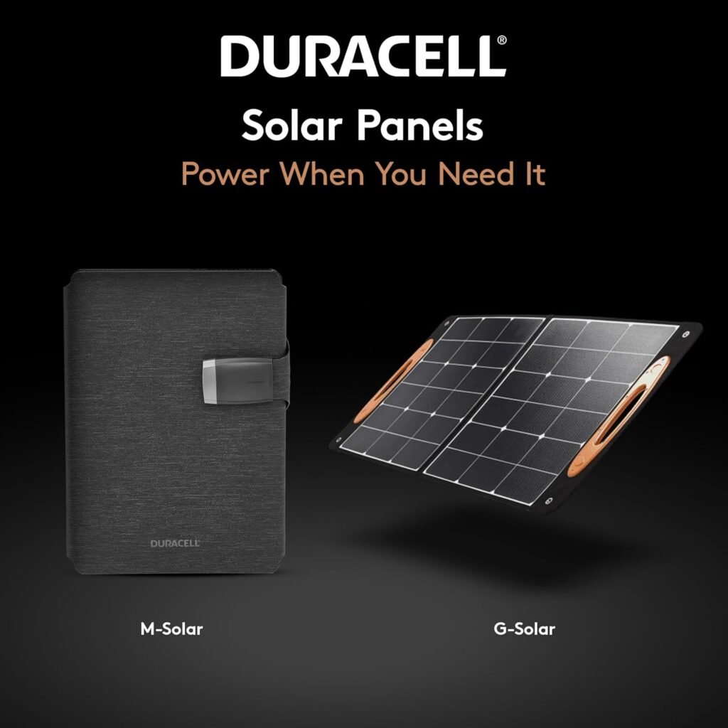 Duracell G-Solar 100W Solar Panel for G-Series Portable Power Stations – Essential for Outdoor Camping, Power Outage Backup, Home Emergency Kits – Durable, Flexible, Foldable