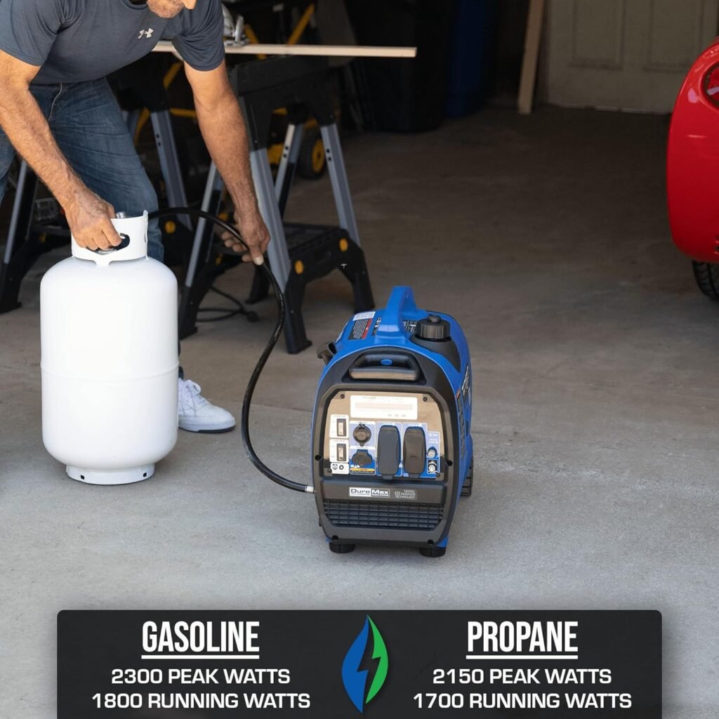 DuroMax XP2300iH 2,300-Watt Dual Fuel Portable Digital Inverter Generator - Gas  Propane, RV  Emergency Ready
