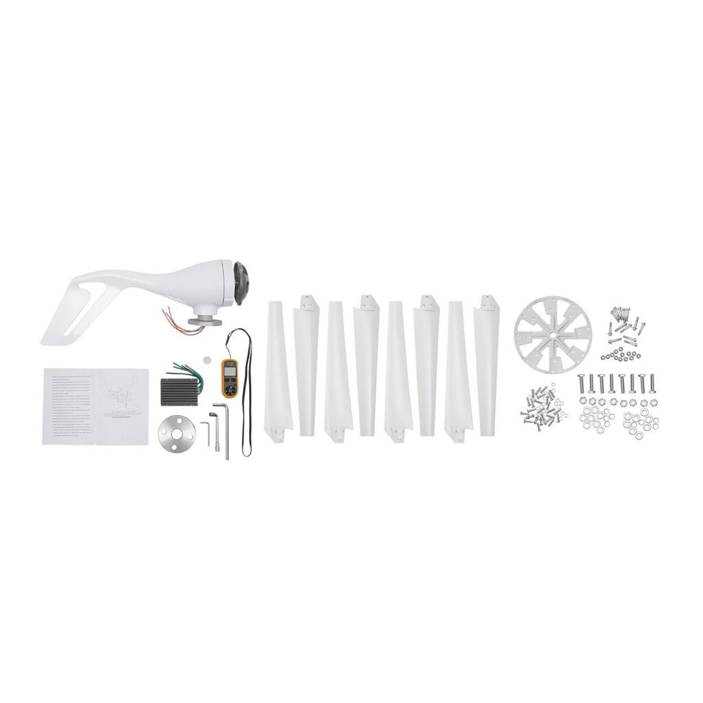 DYRABREST 600W Wind Turbine Generator Kit, Wind Solar Hybrid System with 8 Blades, Quiet Operation for Residential and Camping Use