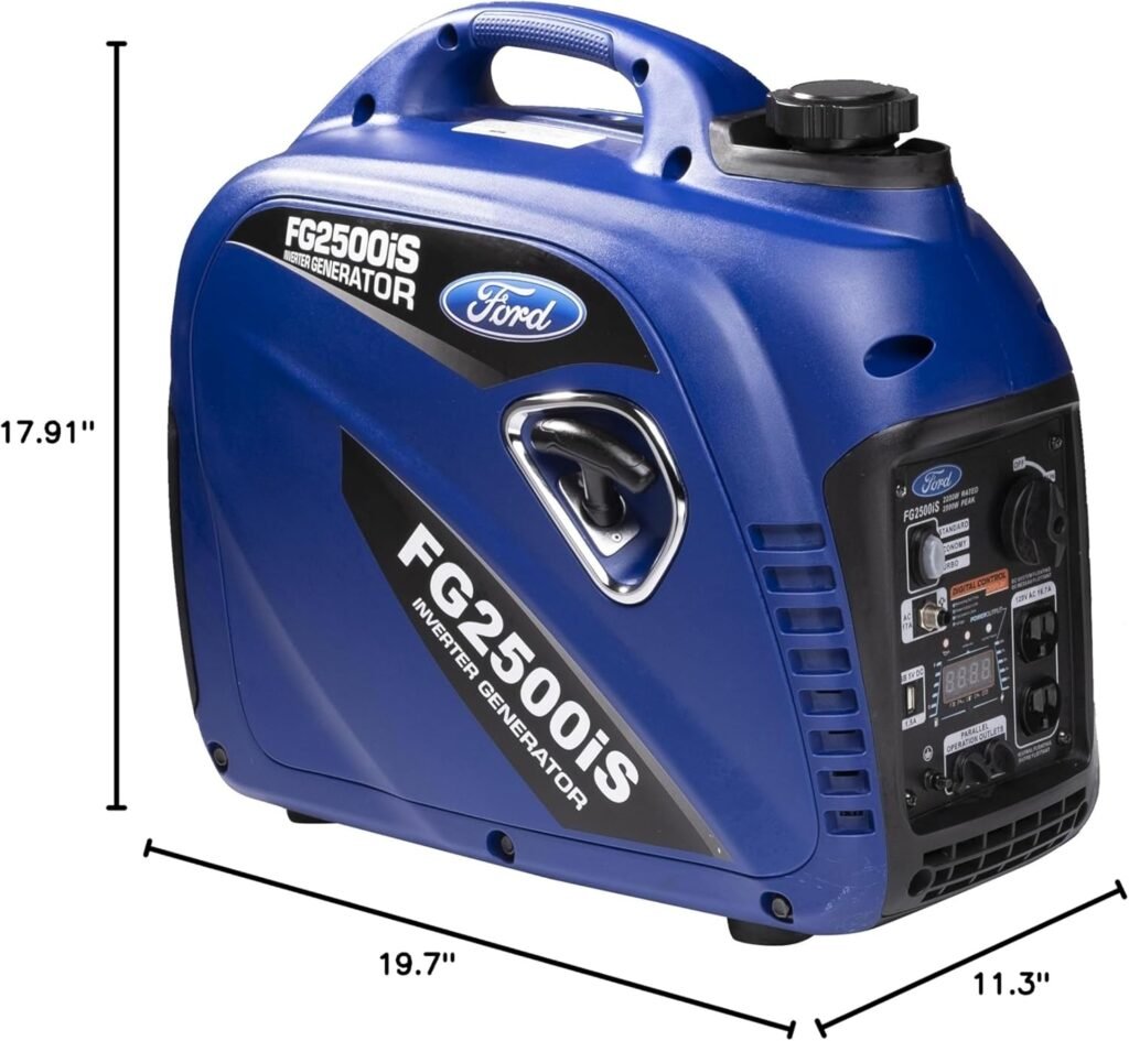 Ford 2300 Watt Gas Inverter Generator, Small Portable  Quiet, Home Use, Camping, Outdoor, CARB Compliant, Parallel Capability, Built Ford Tough, Generadores De Gasolina Silencioso, FG2300IS