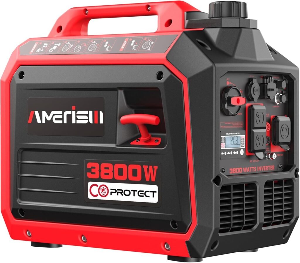 Gas Powered Inverter Generator 2500W - Super Quiet Gas Generator with CO Sensor, EPA 2025 Compliant for Camping, Tailgating, and Home Use