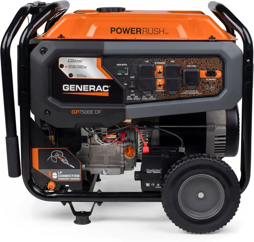 Generac 4,500/3,600-Watt Portable Gas Generator - Electric Start - Home Backup or RV Ready - Heavy Duty Frame - Quiet, Long Runtime, Emergency Power- 49-State Compliant