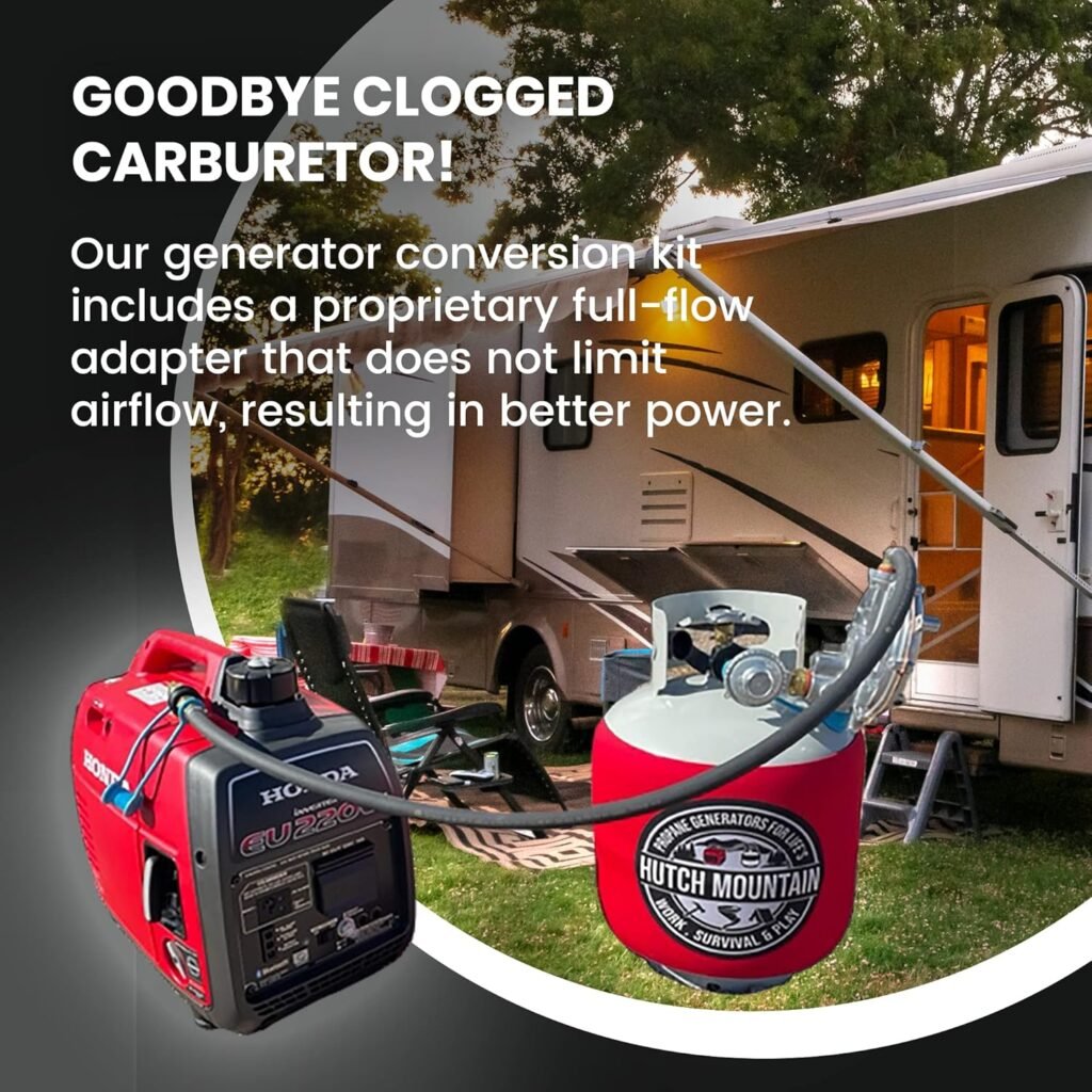 Hutch Mountain Generator Propane Conversion Kit Honda EU3000is- Tri-Fuel Conversion for Propane, Gasoline  Natural Gas - Portable Generator Backup Kit for Home Emergencies, Camping, and RVs