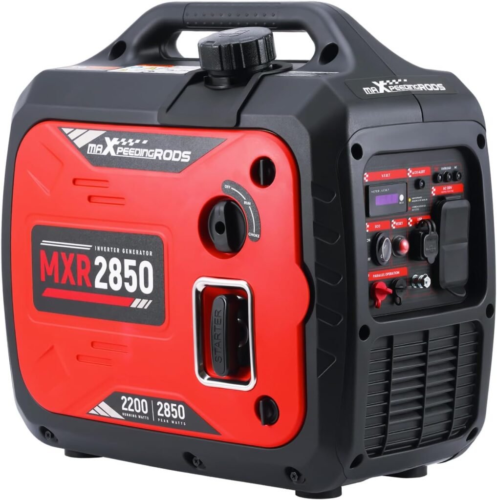 maXpeedingrods 2850 Watt Portable Inverter Generator,Gas Powered, EPA Compliant with CO Alarm, Compact and Lightweight for Outdoor Camping, RV Ready and Home