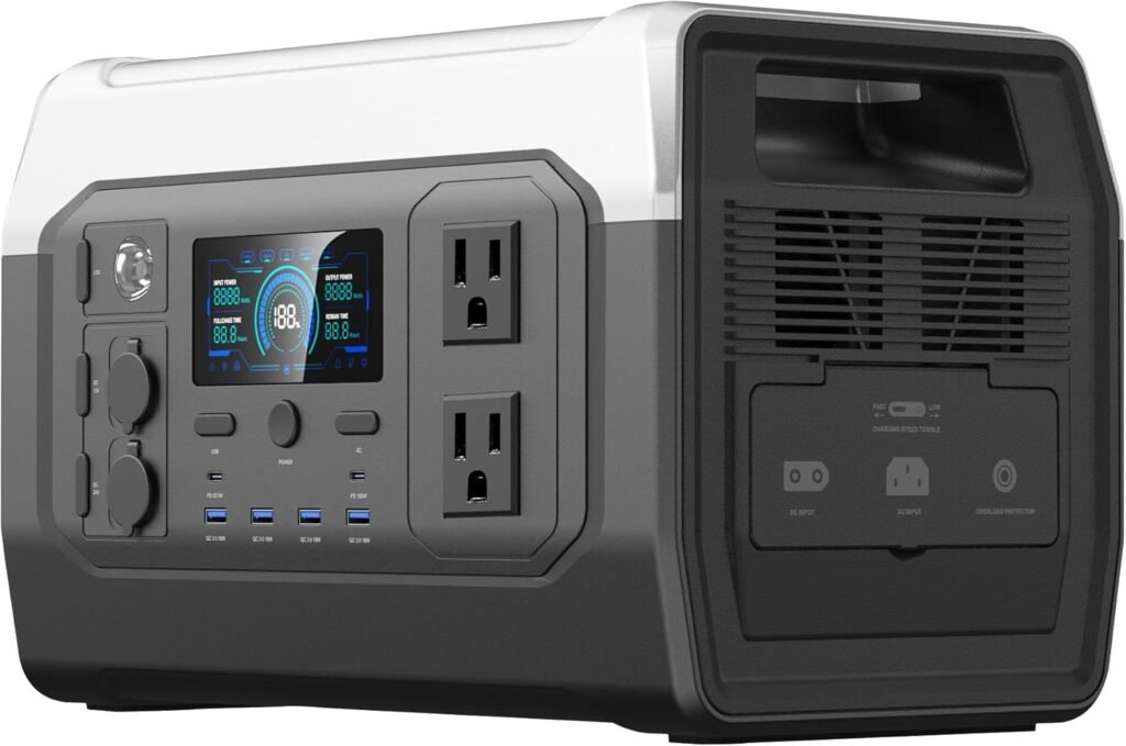 Portable Power Station - 1024Wh LiFePO4 Battery Solar Generator with 1.2Hr Ultra-Fast Charge for Outdoor Camping RV Travel