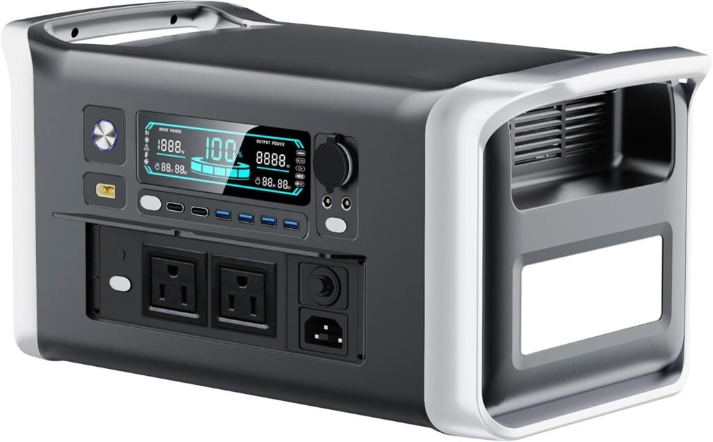 Portable Power Station 1600W - 1024Wh LiFePO4 Battery Solar Generator 1 Hr Fast Charge for Outdoor Camping RV Home Backup Power