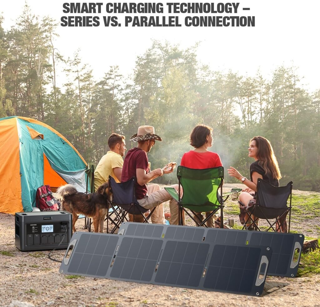 Portable Power Station 330W With 120W Solar Panel, Solar Generator Fast Charging Ultra Light 5.7lbs, 25% Efficiency, Foldable Solar Panel for Camping, RV, Outdoor Use