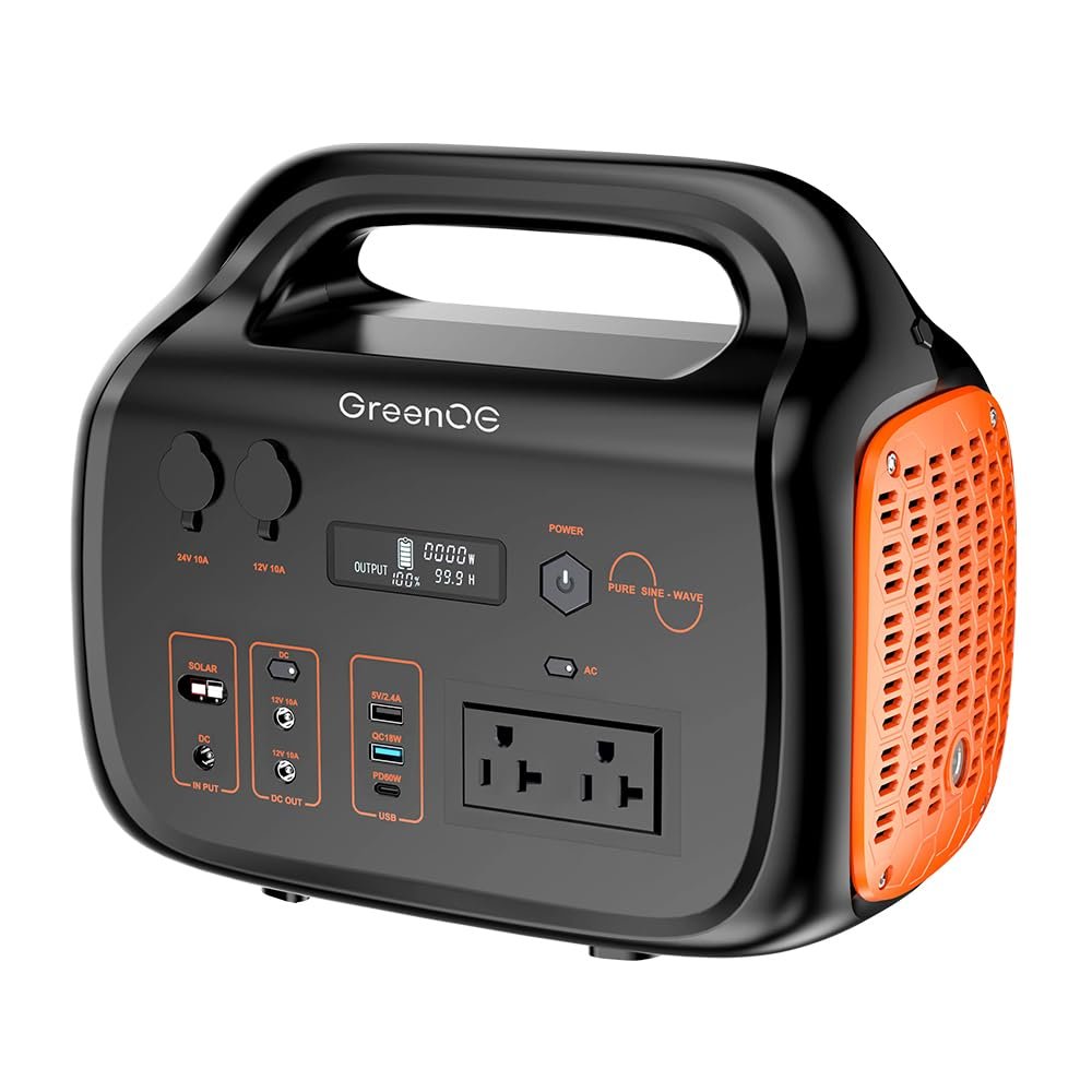 Portable Power Station 600W 655Wh 11 Ports Camping Power Bank for Outdoors Home LED Lithium Battery Backup with USB-C Solar generator with 120V Pure Sine Wave AC Outlet