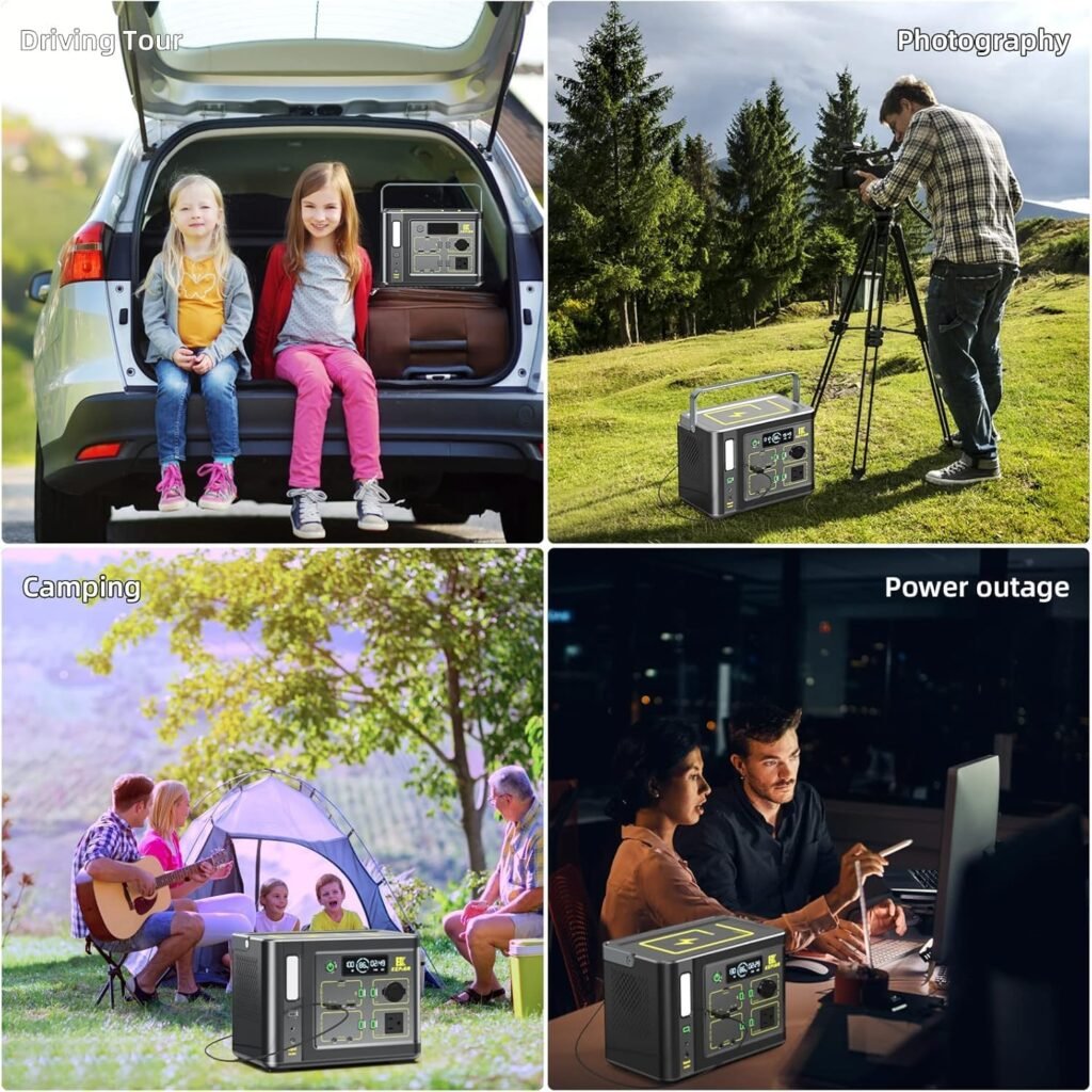 Portable Power Station, Outdoor Solar Generator Battery Pack,110V/300W Pure Sine Wave AC Backup Power Supply with USB C Fast Charging Station for Outdoor Camping Travel Home Blackout CPAP