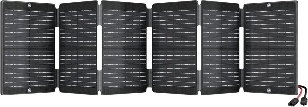 RUNHOOD Solar Panel SERI 100, 100W Portable Generator Panel for Rallye Series, High Efficiency Monocrystalline Solar Panel, MC4 Output for Power Station for Outdoor/Off-Grid/Emergency (New Version)