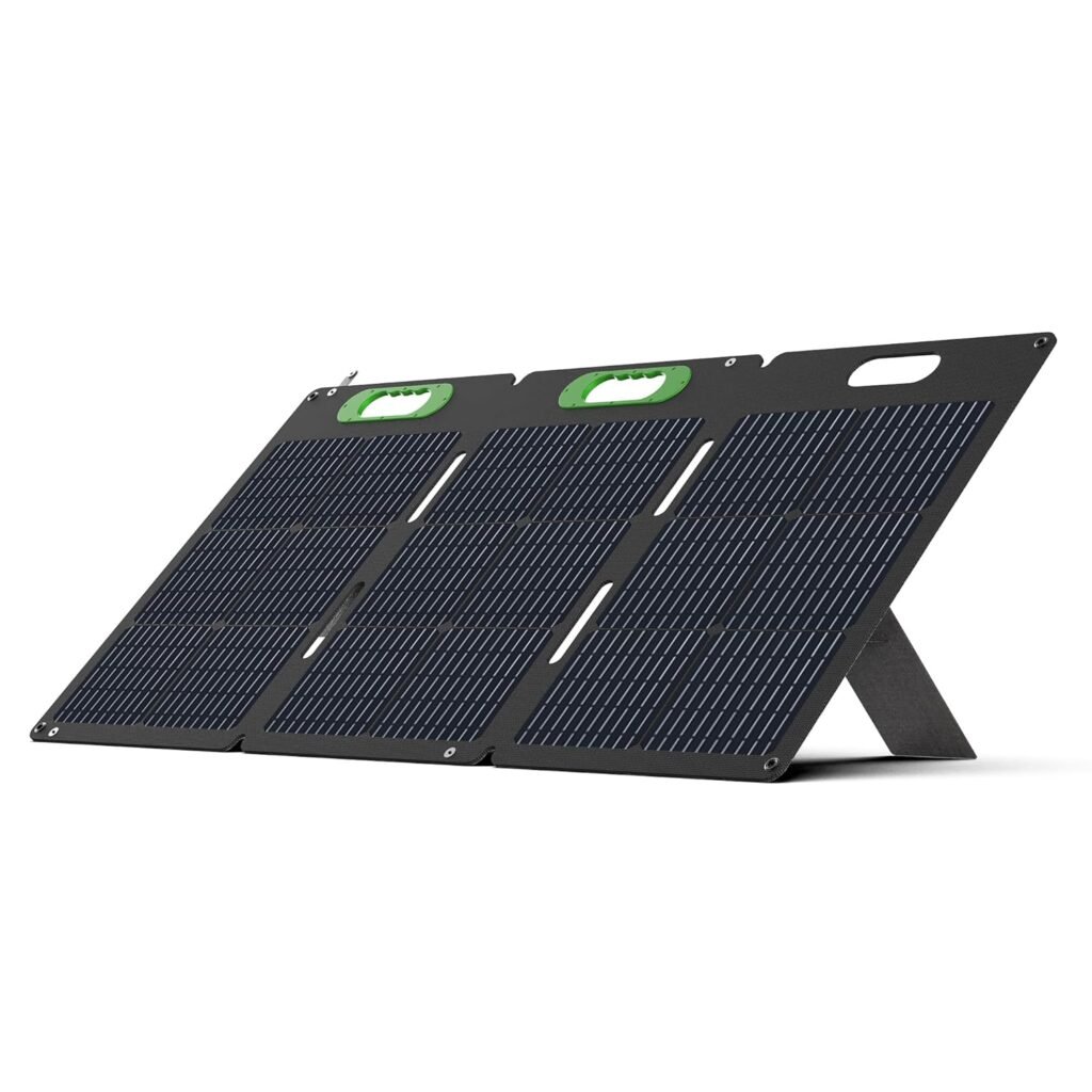 SP100 Foldable 100W Portable Solar Panel for B330/B660/B2000/B4000 SST Solar Generators with Adjustable Kickstand, Water-Resistant IP67, Off-Grid, Camping, Emergency, Overland, Trailer, RV