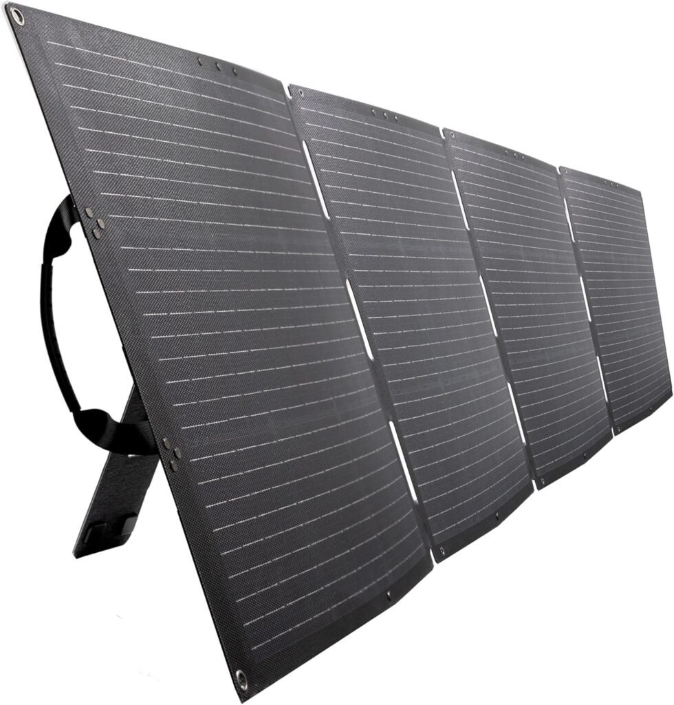 Wagan EL8215 200W Foldable Solar Panel High Efficiency with Anderson Connector 6.5 ft Power Cable Compatible with Any Anderson Equipped Device for Solar Power Generator Van Camping Off-Grid