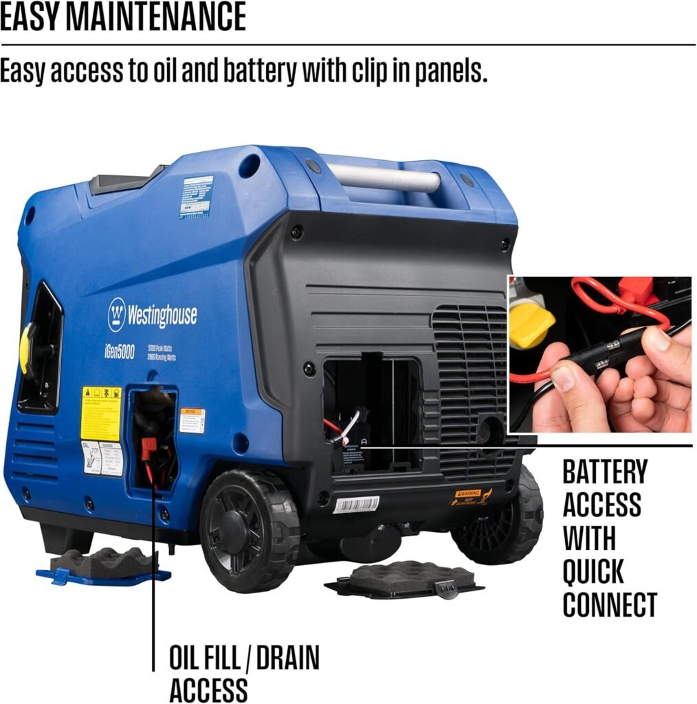 Westinghouse Outdoor Power Equipment 3700 Peak Watt Super Quiet Portable Inverter Generator, Wheel  Handle Kit, RV Ready 30A Outlet, Gas Powered, CO Sensor, Parallel Cord Included