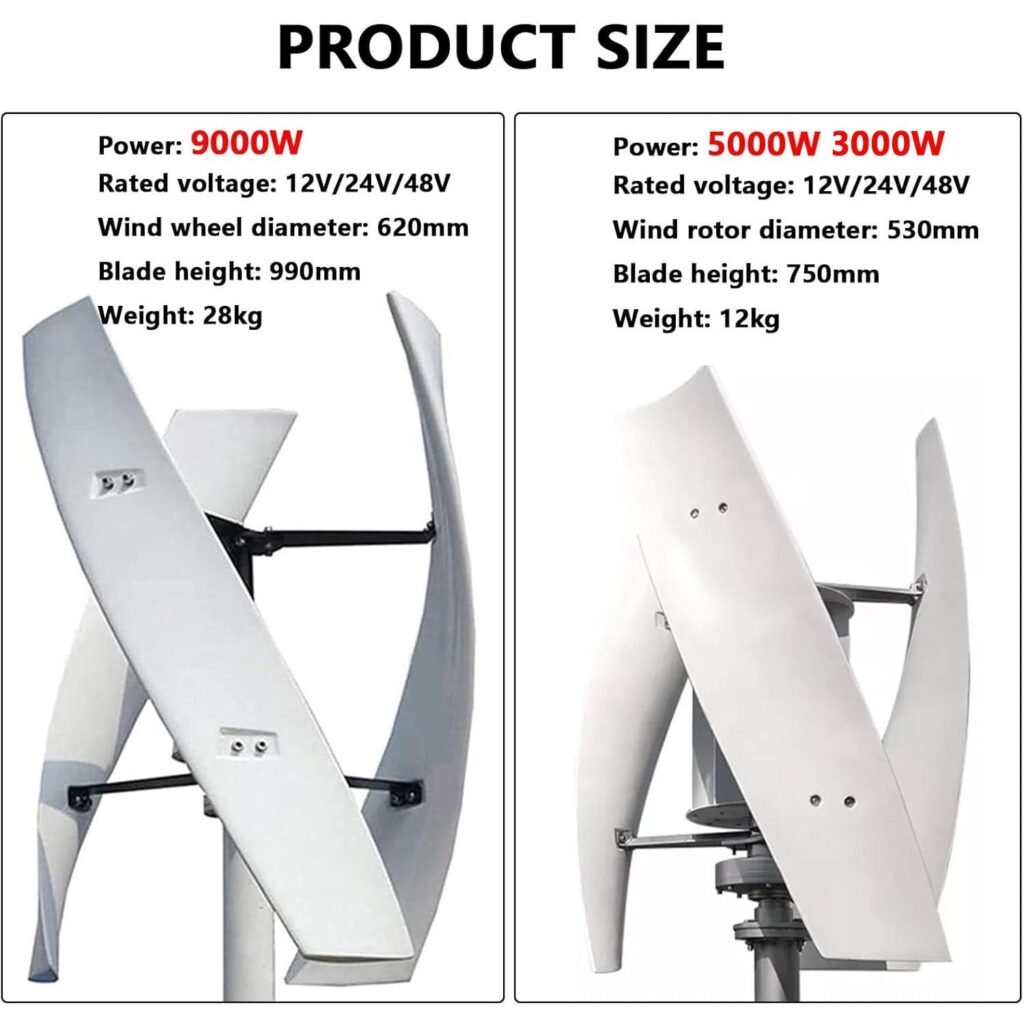 Wind Turbine Generator Kit for Home Use, 5000W Maglev Wind Mill with MPPT Controller, Ideal for Street Lighting, Renewable Energy Solution