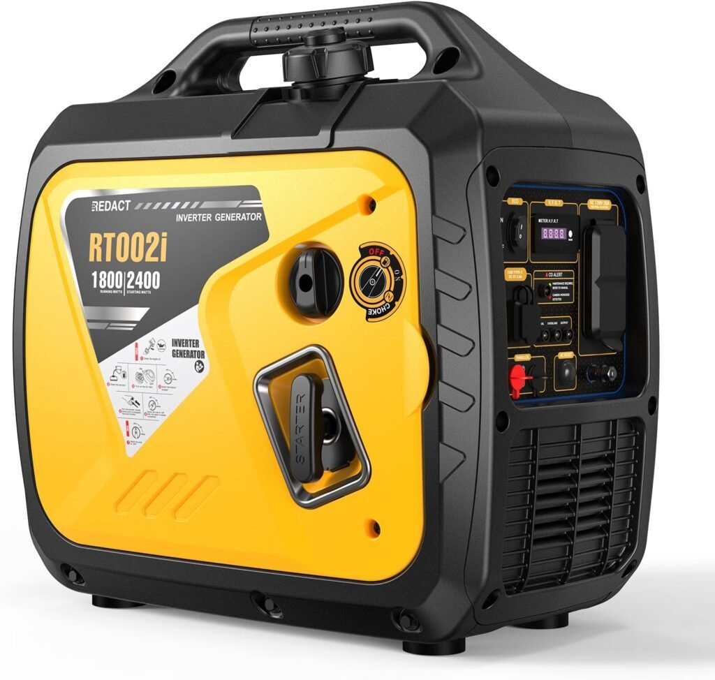 2400 Watts Portable Inverter Generator - Small Gasoline Powered for Home Backup, Camping, RV, Tailgating  Emergencies with CO Protection, Eco Mode, Recoil Start, Parallel Capable