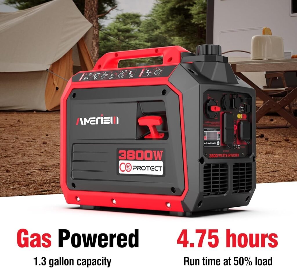 2500 Watt Portable Inverter Generator with CO Sensor and Quiet Technology for Camping, Tailgating (AM5020C)