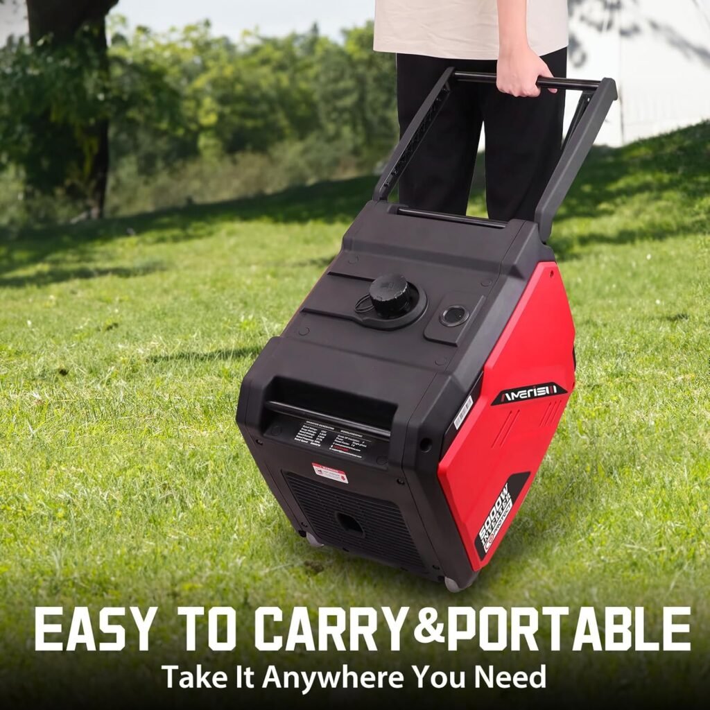 2500 Watt Portable Inverter Generator with CO Sensor and Quiet Technology for Camping, Tailgating (AM5020C)