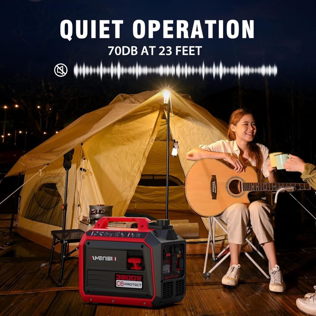 2500 Watt Portable Inverter Generator with CO Sensor and Quiet Technology for Camping, Tailgating (AM5020C)