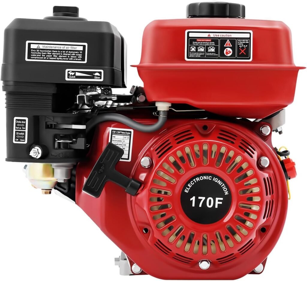 7.5 HP Gas Engine Motor, 212cc 4 Stroke Gasoline Engine 3000 W Horizontal Shaft Gas Powered Domestic Engine for Water Pumps Go Kart Generators Farm Ranch