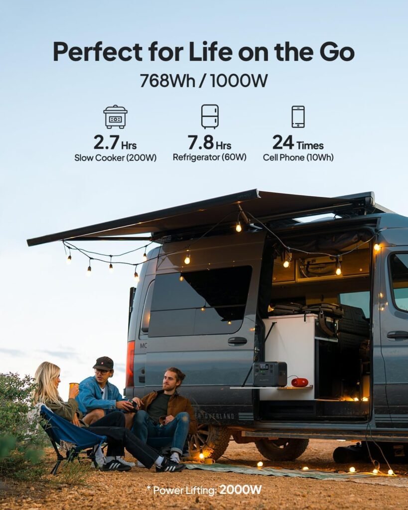 BLUETTI Solar Generator AC70, 768Wh LiFePO4 Battery Backup w/ 2 1000W AC Outlets (Power Lifting 2000W), 100W Type-C, for Road Trip, Off-grid, Power Outage (Solar Panel Optional)