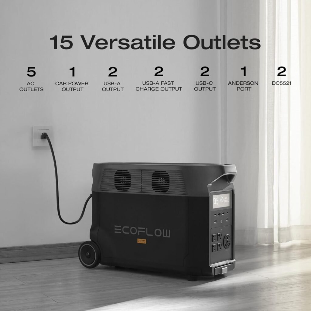 EF ECOFLOW 7.2kWh Portable Power Station: DELTA Pro with Extra Battery, 120V Lifepo4 Battery Backup with Expandable Capacity, Solar Generator for Home Use, Power Outage, Camping, RV, Emergencies