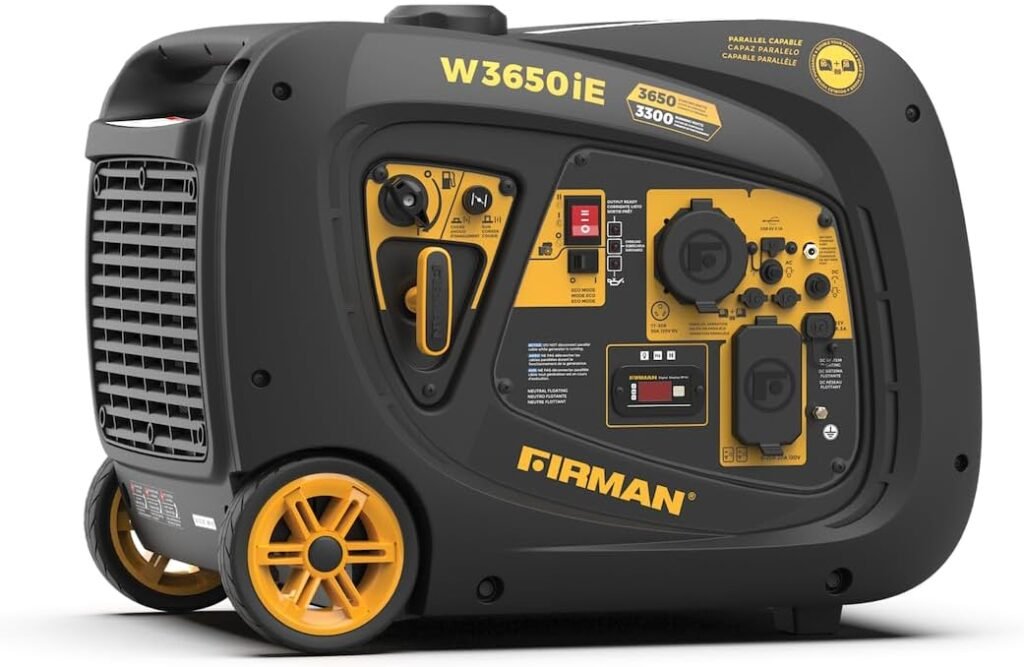 Firman W03382 Inverter 3650/3300W Electric Start Gasoline Powered Parallel Ready Portable Generator Black