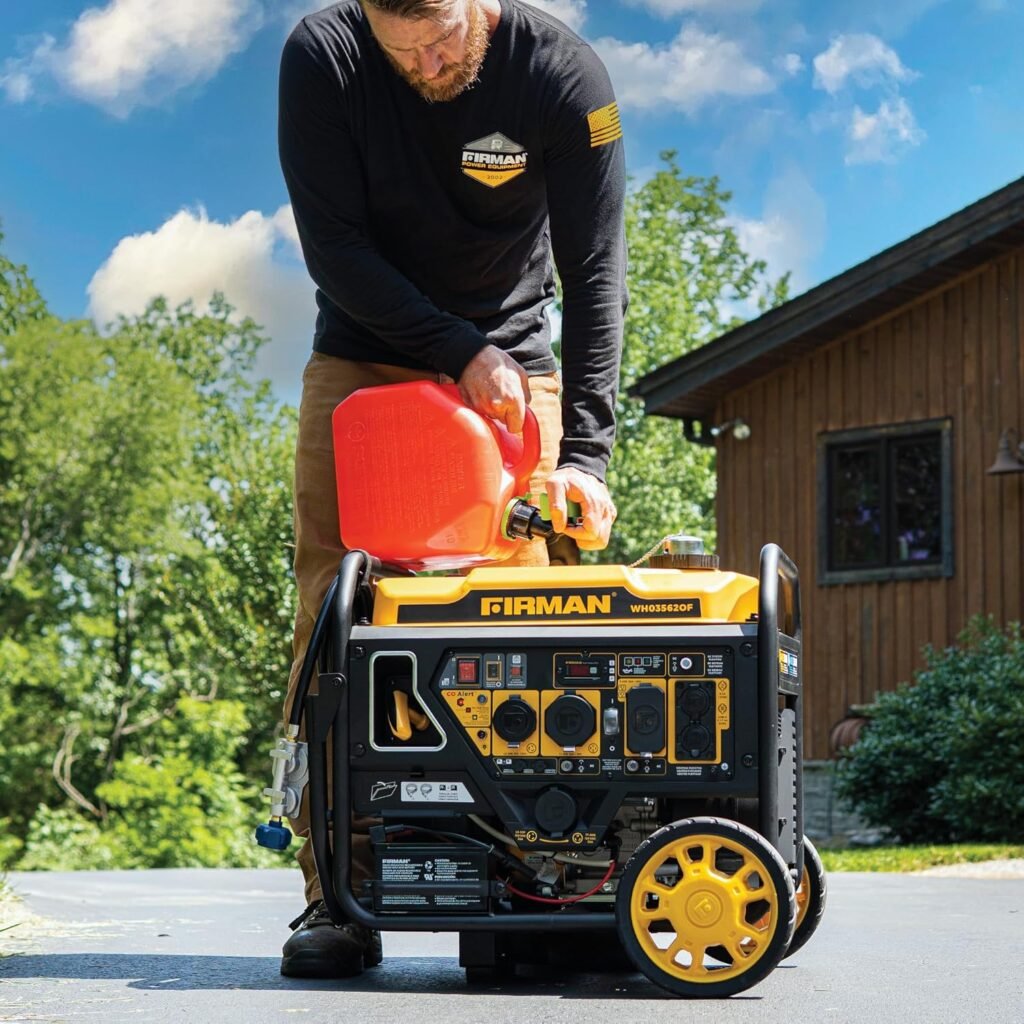 FIRMAN WH03562OF Dual Fuel Open Frame Inverter Generator, 4400W Electric Start, Clean Power for Electronics, CO Alert, Quiet 64dB, RV Ready, Parallel Capable, Camping or Backup Use