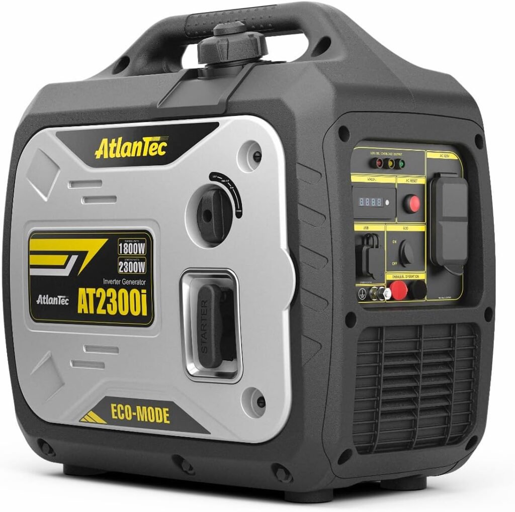 Portable Inverter Generator 2300-Watt Gas Powered - Super Quiet Gas Generators for Camping, Tailgating, Home Emergency Home Backup - EPA  PGMA Compliant