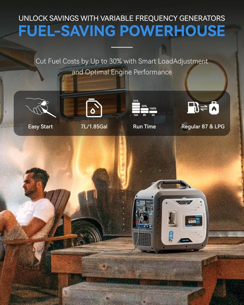 Portable Inverter Generator 2300-Watt Gas Powered - Super Quiet Gas Generators for Camping, Tailgating, Home Emergency Home Backup - EPA  PGMA Compliant