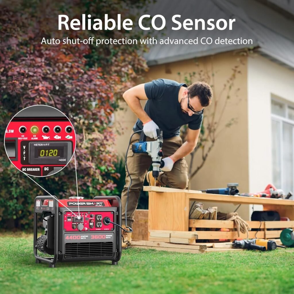 PowerSmart 2500-Watt Gas Powered Portable Inverter Generator, CO Sensor, Super Quiet for Camping, Home Emergency Use, EPA Compliant 2025 Version