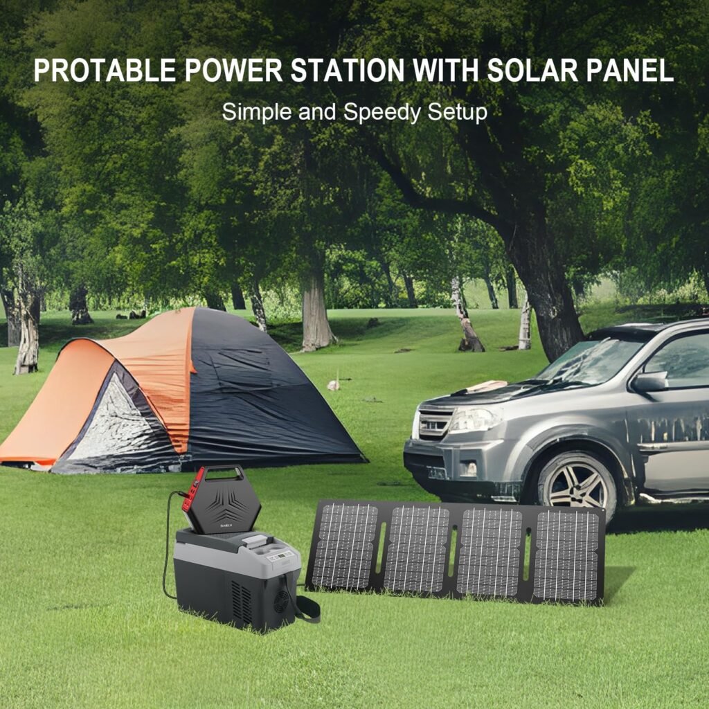 SinKeu Portable Power Station 600W, 296Wh/80000mAh Backup Lithium Battery Pack Bank, 110V Pure Sine Wave AC Outlet Solar Generator for Camping Emergency RV Outdoor Hurricane Supplies
