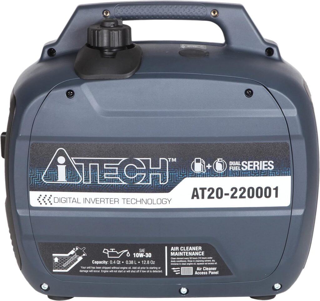 2000 Watt Portable Inverter Generator Dual Fuel Gas  Propane Powered Super Quiet Operation for Home or Outdoor, Lightweight, RV Ready, California CARB Compliant