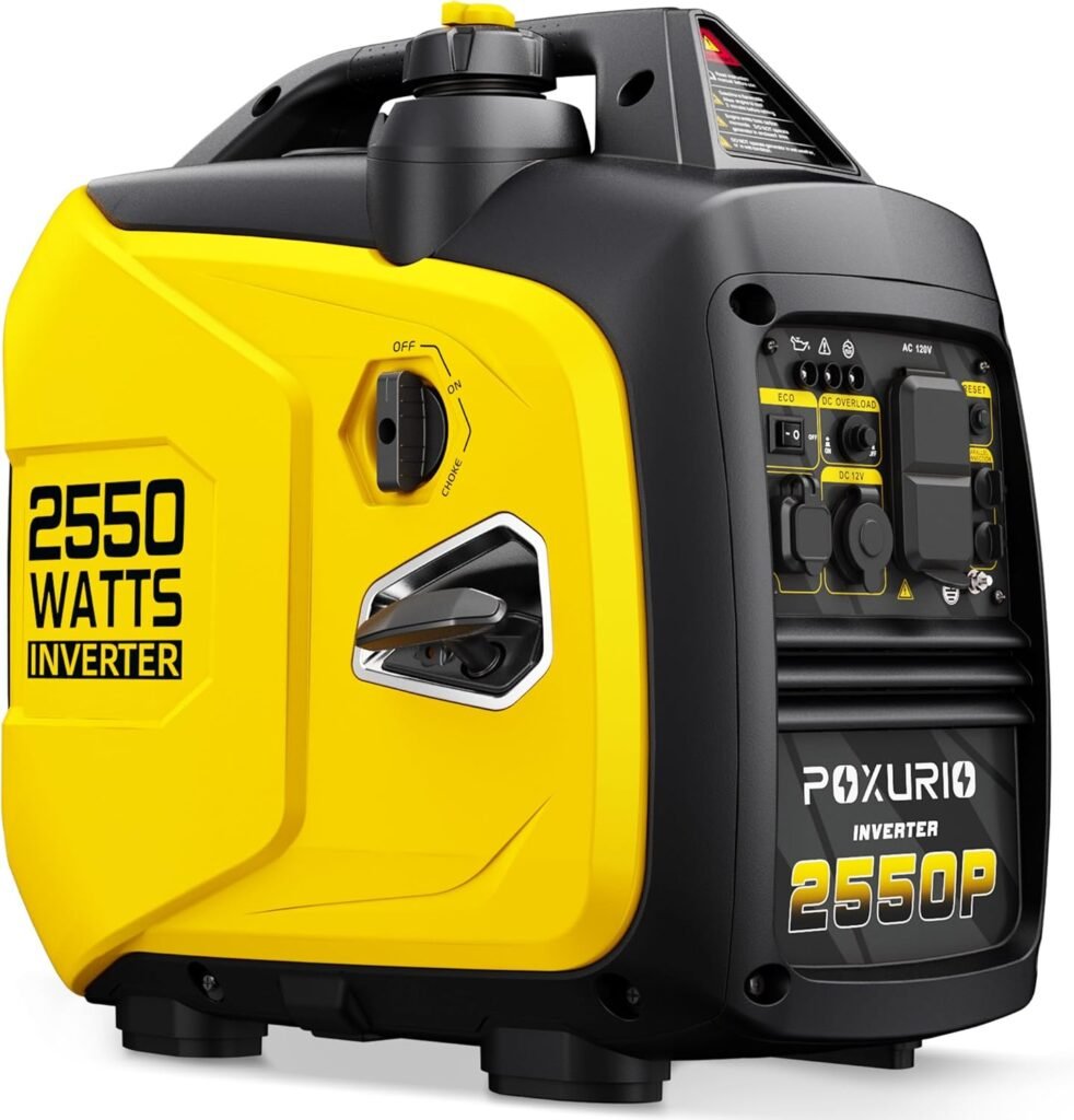 2550-Watt Portable Inverter Generator for Home Use, 1.06Gallon Large Fuel Tank Up to 10 Hours Use, 120V Gas Powered Generator Super Quiet - EPA Compliant-Yellow