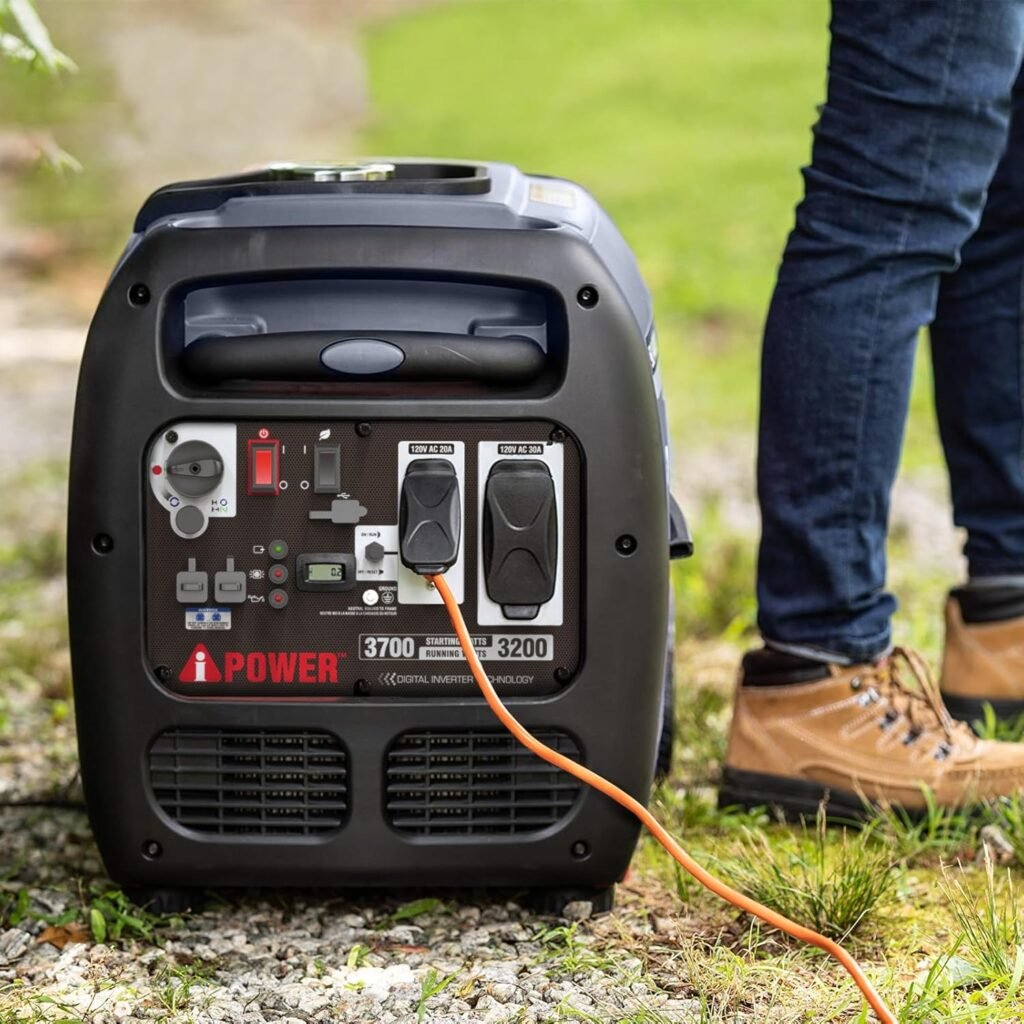 A-iPower Portable Inverter Generator, 3700W RV Ready, EPA Compliant, Portable with Telescopic Handle for Backup Home Use, Tailgating  Camping (AP3700i)