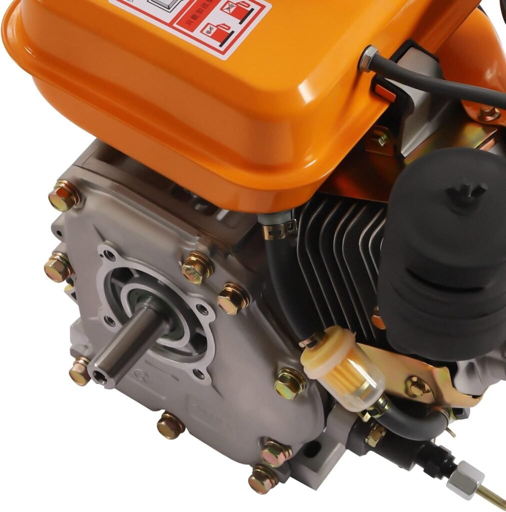 Diesel Engine 196CC 4 Stroke Single Cylinder Forced Air Cooling Horizontal Axis Engine Recoil Hand Start 53mm Shaft Length 3000RPM 2.2KW (Red)
