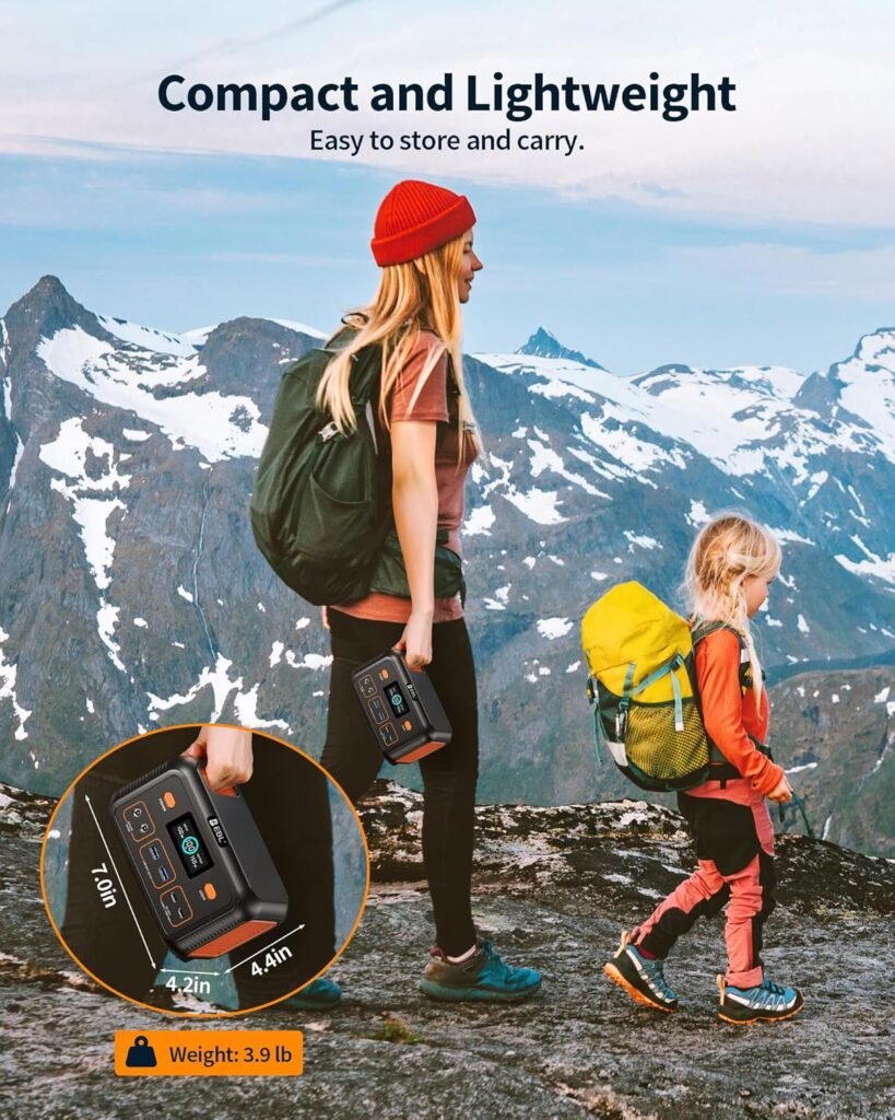 EBL Portable Power Station 500, 519.4Wh Outdoor Solar Generator with 110V/500W AC Outlet for Home Use, Emergency Backup, Camping