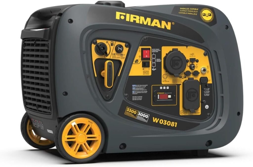 Firman W03081 3300/3000 Watt Recoil Start Gas Portable Generator cETL and CARB Certified