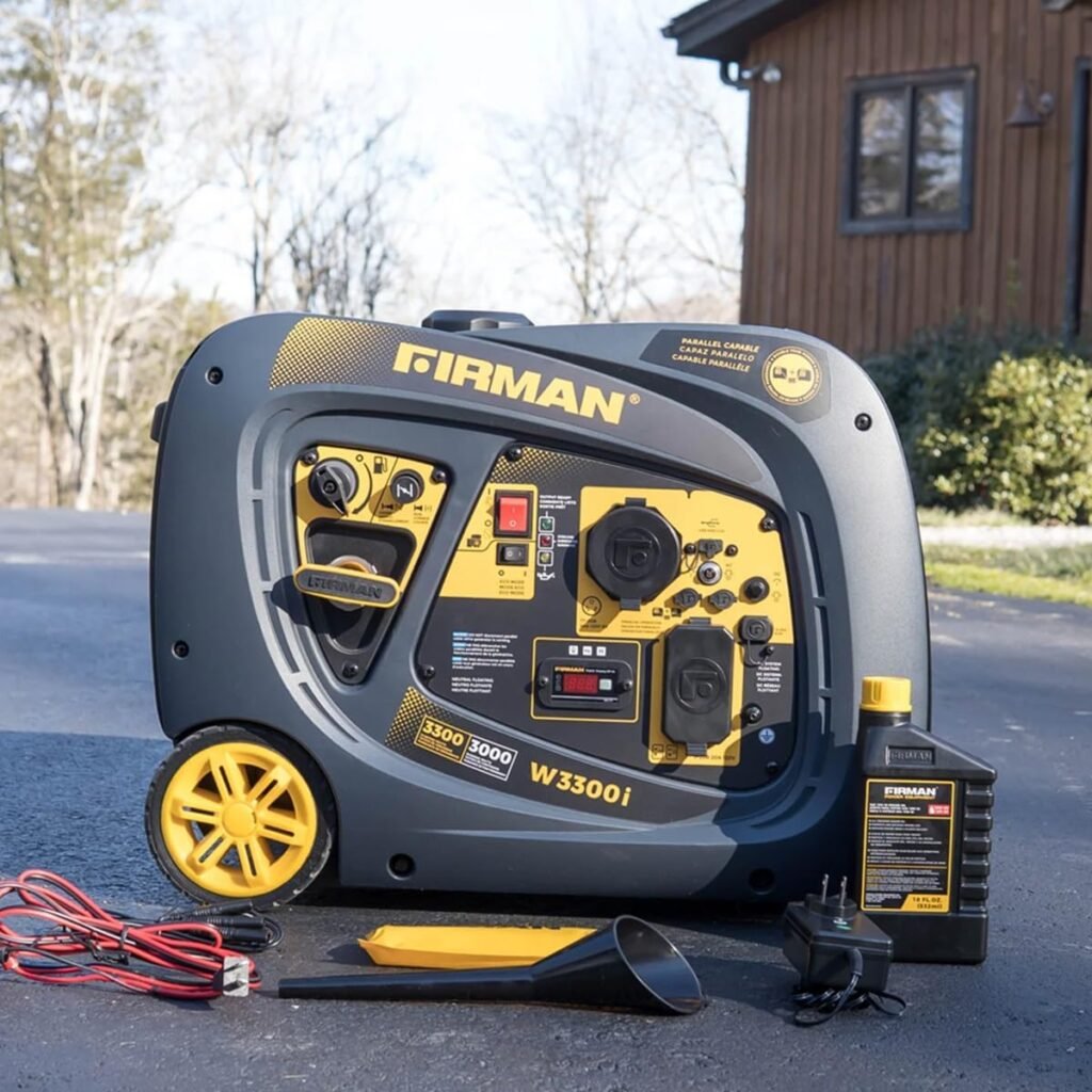 Firman W03081 3300/3000 Watt Recoil Start Gas Portable Generator cETL and CARB Certified