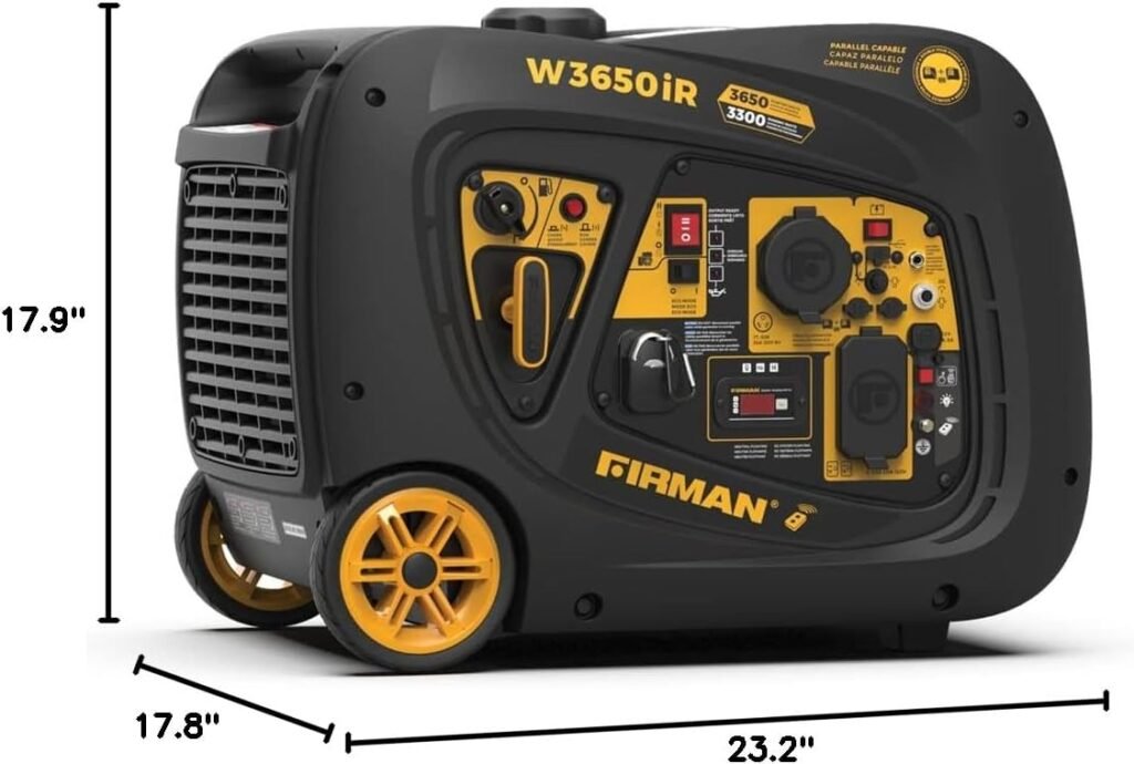 FIRMAN W03383 Remote Start Gas Generator - 3650/3300W,Black